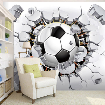 Custom Wall Mural Wallpaper 3D Soccer Sport