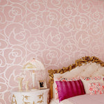 Classic Style Velvet Wallpaper Gold Rose
