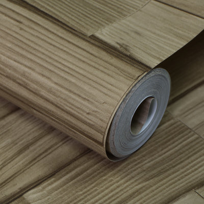 Chinese Style Imitation Wood Brick Vinyl Wallpaper
