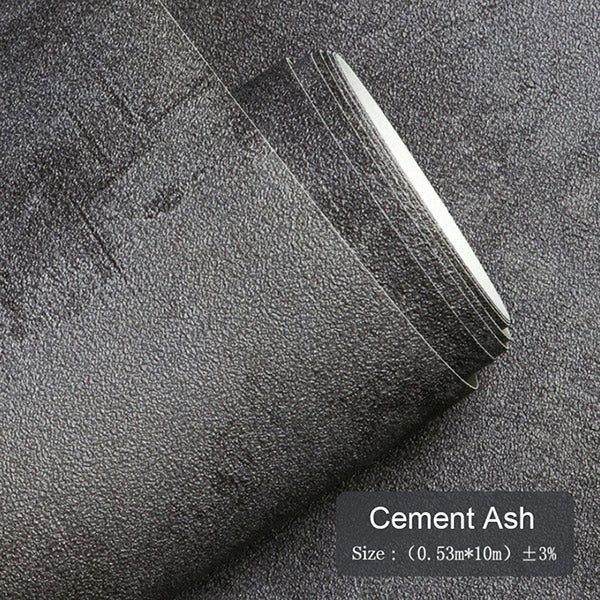 Retro Plain Gray White Cement PVC